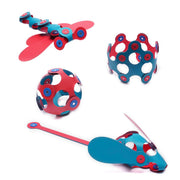 Magneetspeelgoed Itsy Pack Flamingo/Turquoise - set van 18 onderdelen - Magnetische bouwspeelgoed Clixo - In den Olifant
