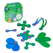 Magneetspeelgoed Itsy Pack Green / Blue - set van 18 onderdelen - Magnetische bouwspeelgoed Clixo - In den Olifant