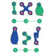 Magneetspeelgoed Itsy Pack Green / Blue - set van 18 onderdelen - Magnetische bouwspeelgoed Clixo - In den Olifant
