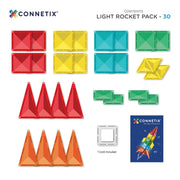 Magneetspeelgoed Light Rocket Pack - set van 30 - Magnetische bouwspeelgoed Connetix - In den Olifant