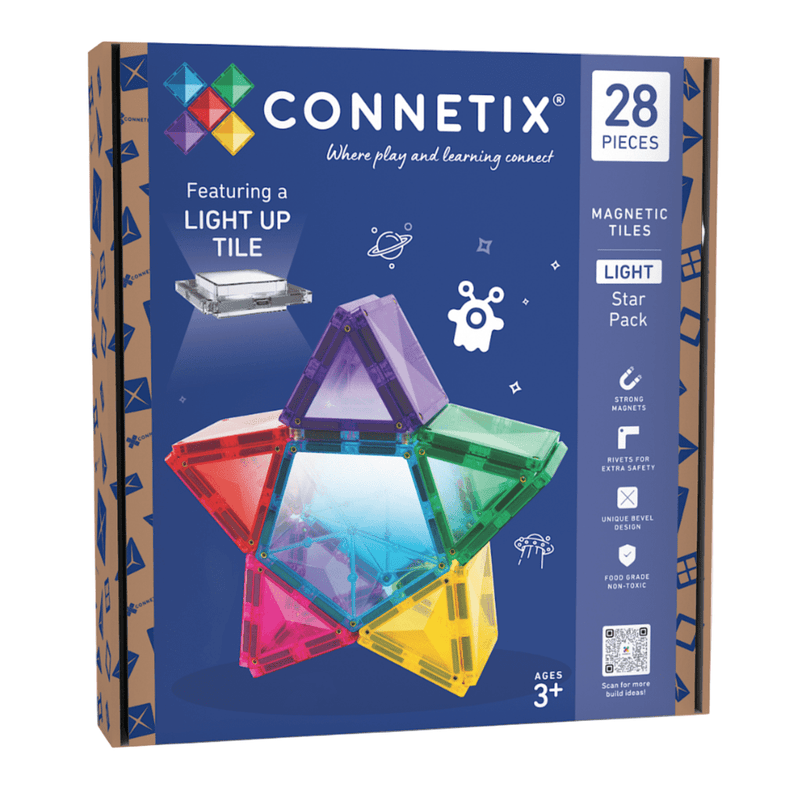 Magneetspeelgoed Light Star Pack - set van 28 - Magnetische bouwspeelgoed Connetix - In den Olifant