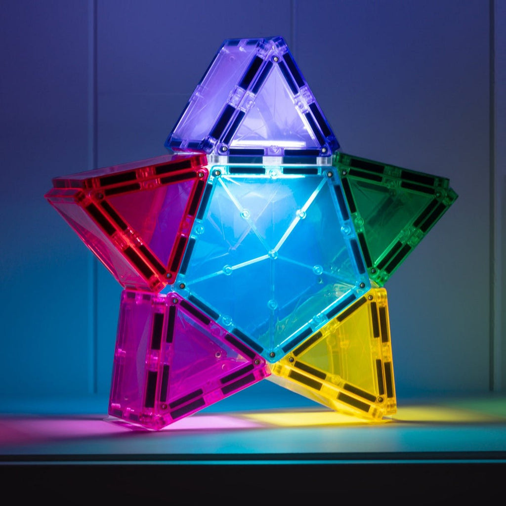 Magneetspeelgoed Light Star Pack - set van 28 - Magnetische bouwspeelgoed Connetix - In den Olifant