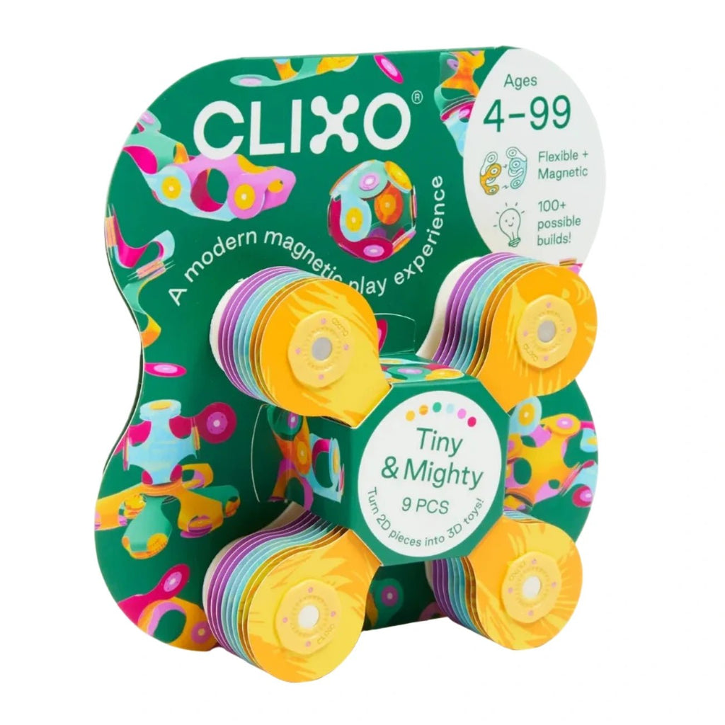 Magneetspeelgoed Tiny & Mighty Jungle - set van 9 onderdelen - Magnetische bouwspeelgoed Clixo - In den Olifant