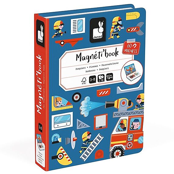 Magneetspel Magneti'Book - Firefighter - Reisspellen Janod - In den Olifant