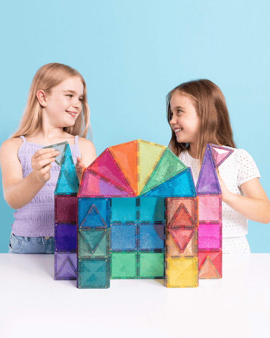 Magneettegels Glitter Castle Pack - set van 48 - Magnetische bouwspeelgoed Connetix - In den Olifant