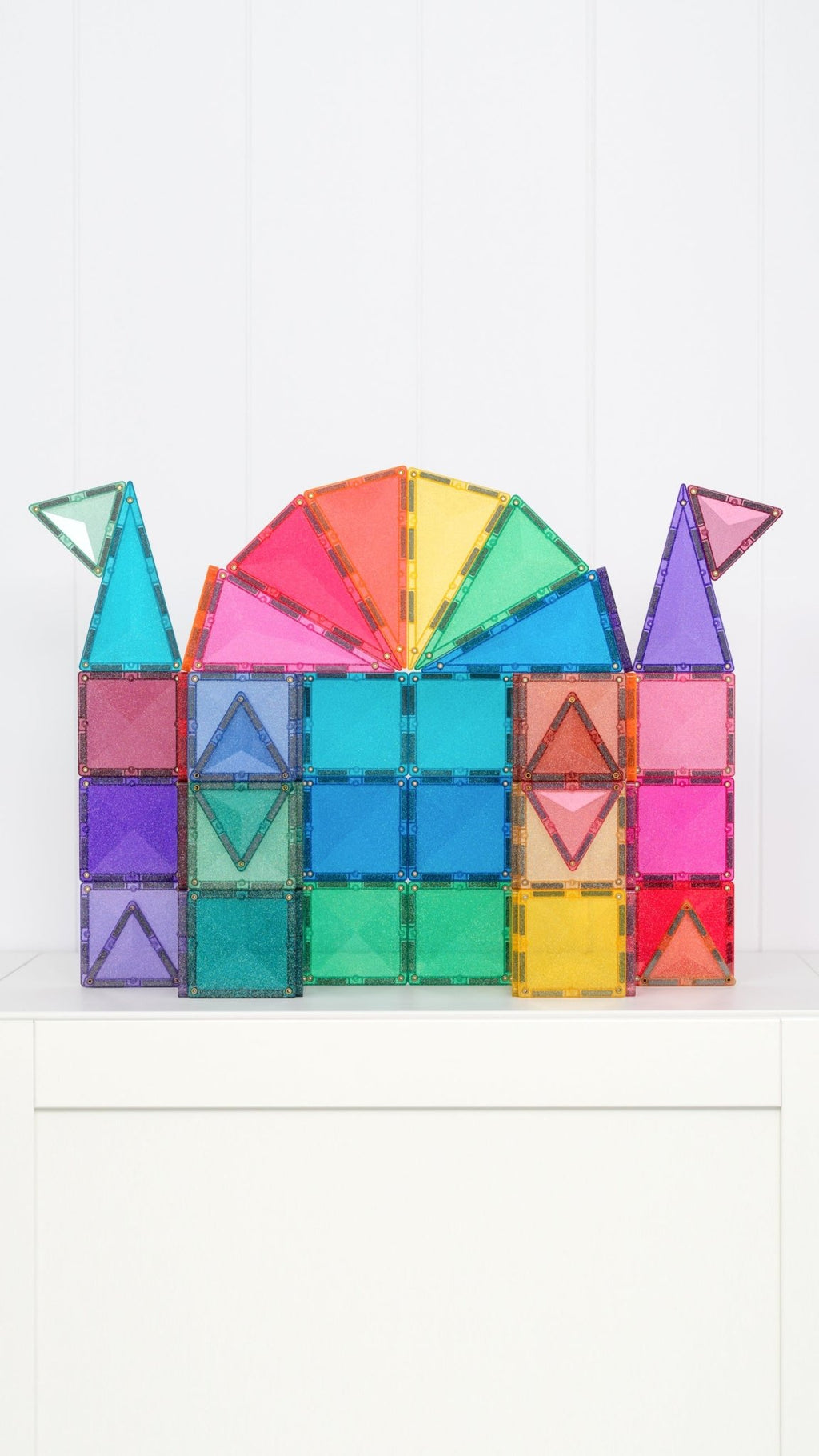 Magneettegels Glitter Castle Pack - set van 48 - Magnetische bouwspeelgoed Connetix - In den Olifant