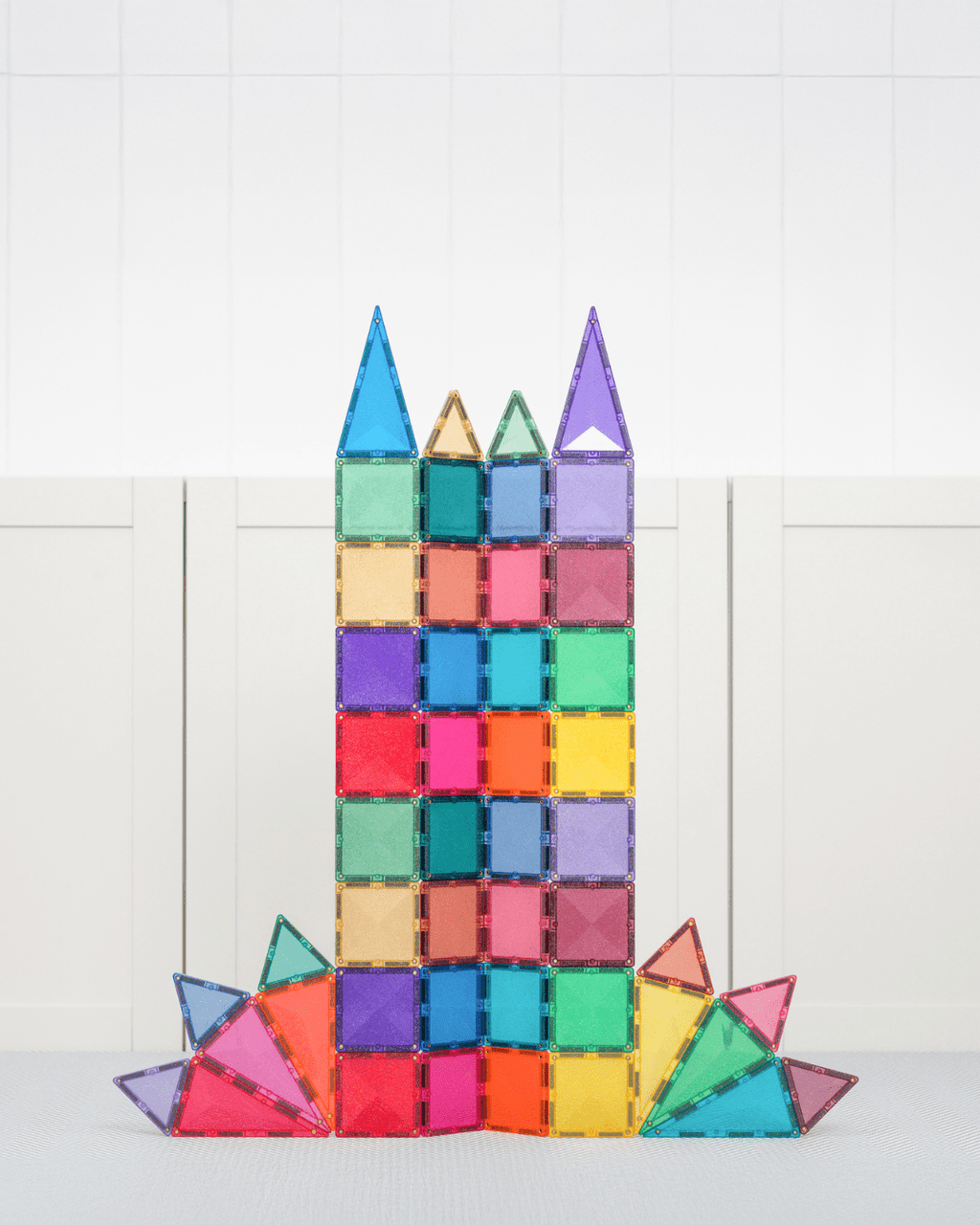 Magneettegels Glitter Castle Pack - set van 48 - Magnetische bouwspeelgoed Connetix - In den Olifant