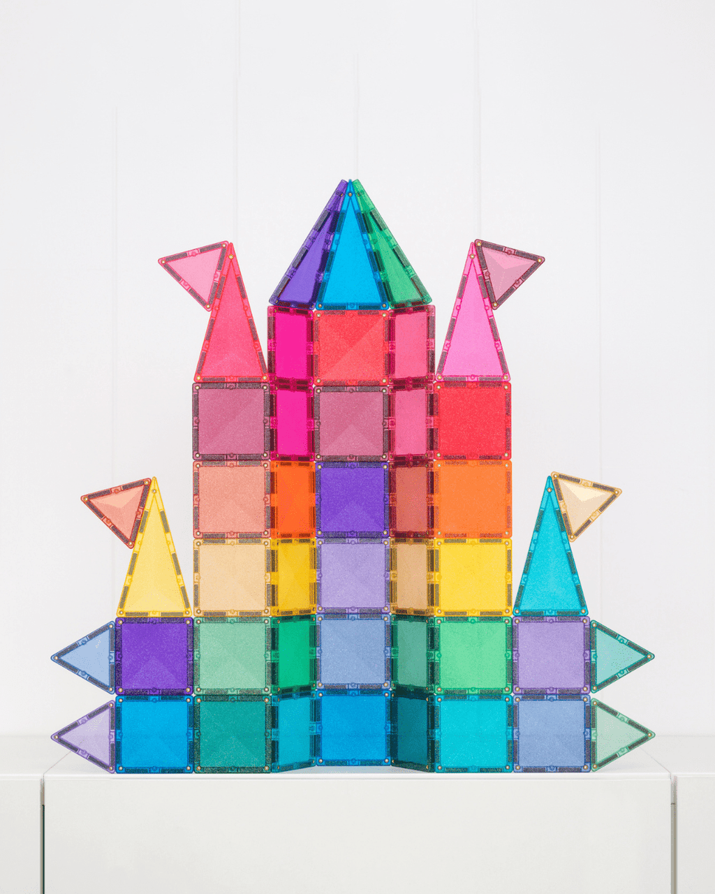 Magneettegels Glitter Castle Pack - set van 48 - Magnetische bouwspeelgoed Connetix - In den Olifant