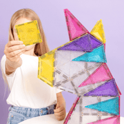 Magneettegels Glitter Unicorn Pack - set van 56 - Magnetische bouwspeelgoed Connetix - In den Olifant