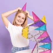 Magneettegels Glitter Unicorn Pack - set van 56 - Magnetische bouwspeelgoed Connetix - In den Olifant