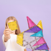 Magneettegels Glitter Unicorn Pack - set van 56 - Magnetische bouwspeelgoed Connetix - In den Olifant