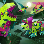 Magnetisch bouwspeelgoed Dino Adventure - set van 36 onderdelen - Magnetische bouwspeelgoed Clixo - In den Olifant