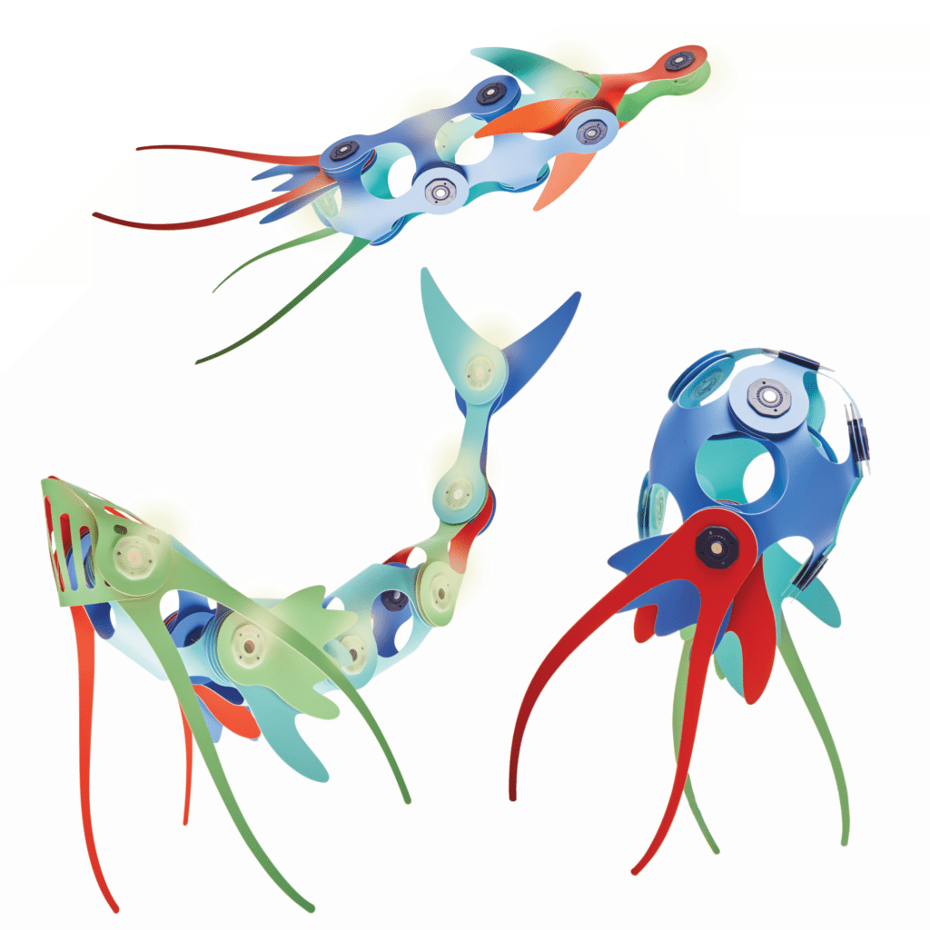 Magnetisch bouwspeelgoed Ocean Creatures - set van 24 onderdelen - Magnetische bouwspeelgoed Clixo - In den Olifant