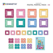 Magnetisch bouwspeelgoed Pastel Portal Pack - set van 48 - Magnetische bouwspeelgoed Connetix - In den Olifant