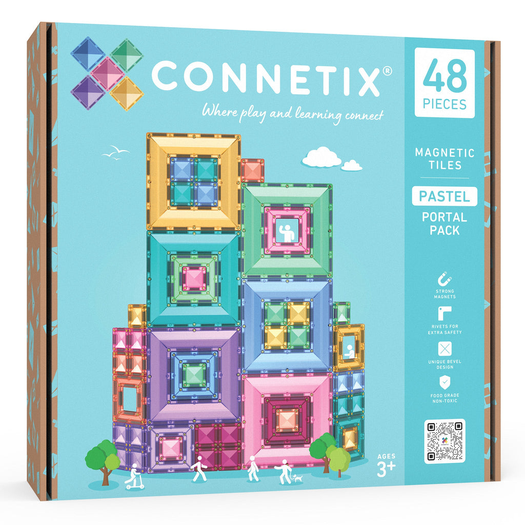 Magnetisch bouwspeelgoed Pastel Portal Pack - set van 48 - Magnetische bouwspeelgoed Connetix - In den Olifant