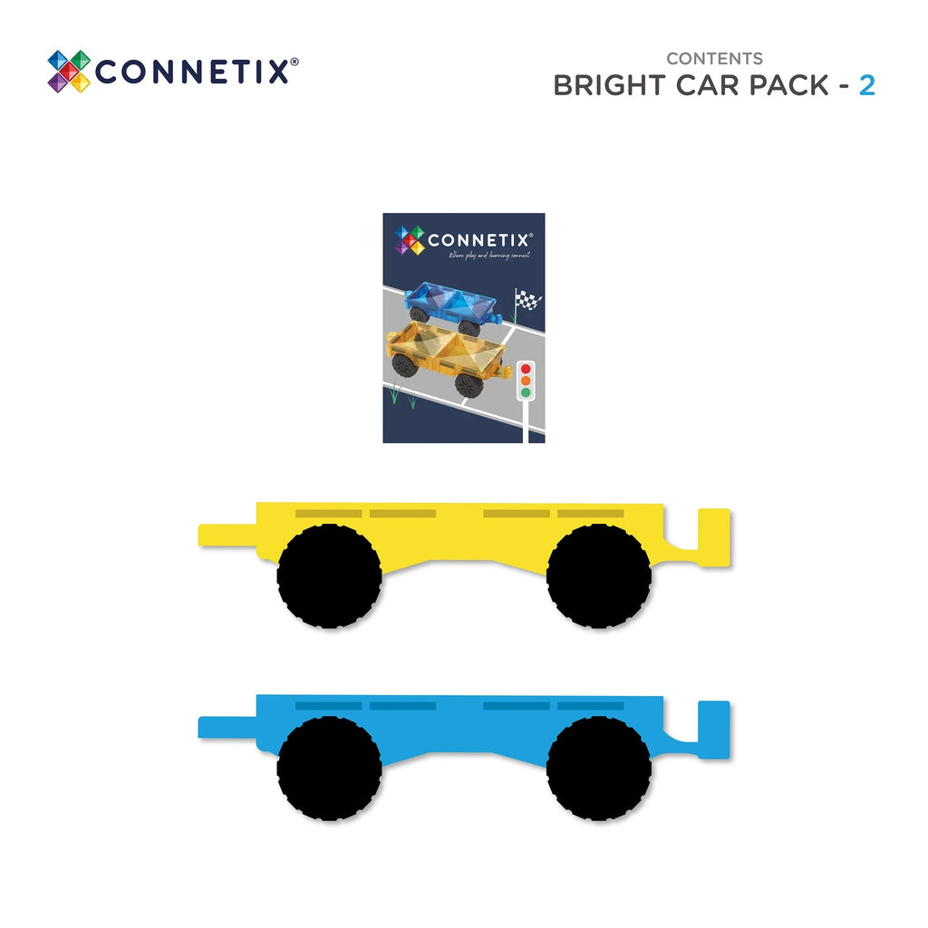 Magnetische auto's Bright Car Pack - set van 2 - Auto's en voertuigen Connetix - In den Olifant
