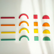 Magnetische bouwset Tix&Mix Rings & Blocks - 64 houten magneten - Magneten en letters Tix&Mix - In den Olifant