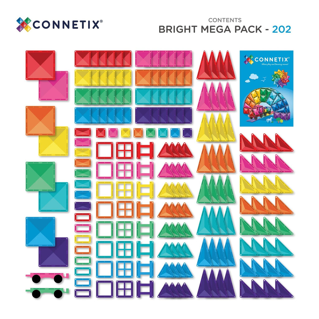 Magnetische bouwstenen Bright Mega Pack - set van 202 - Magnetische bouwspeelgoed Connetix - In den Olifant