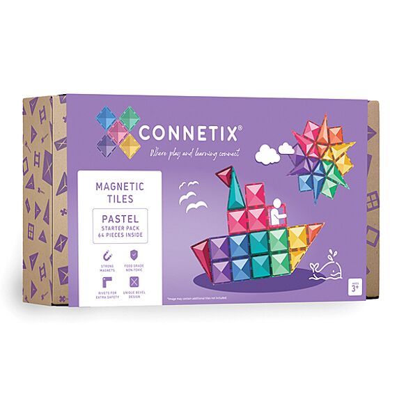 Magnetische bouwstenen Pastel Starter Pack | Set van 64 - STEM speelgoed Connetix - In den Olifant