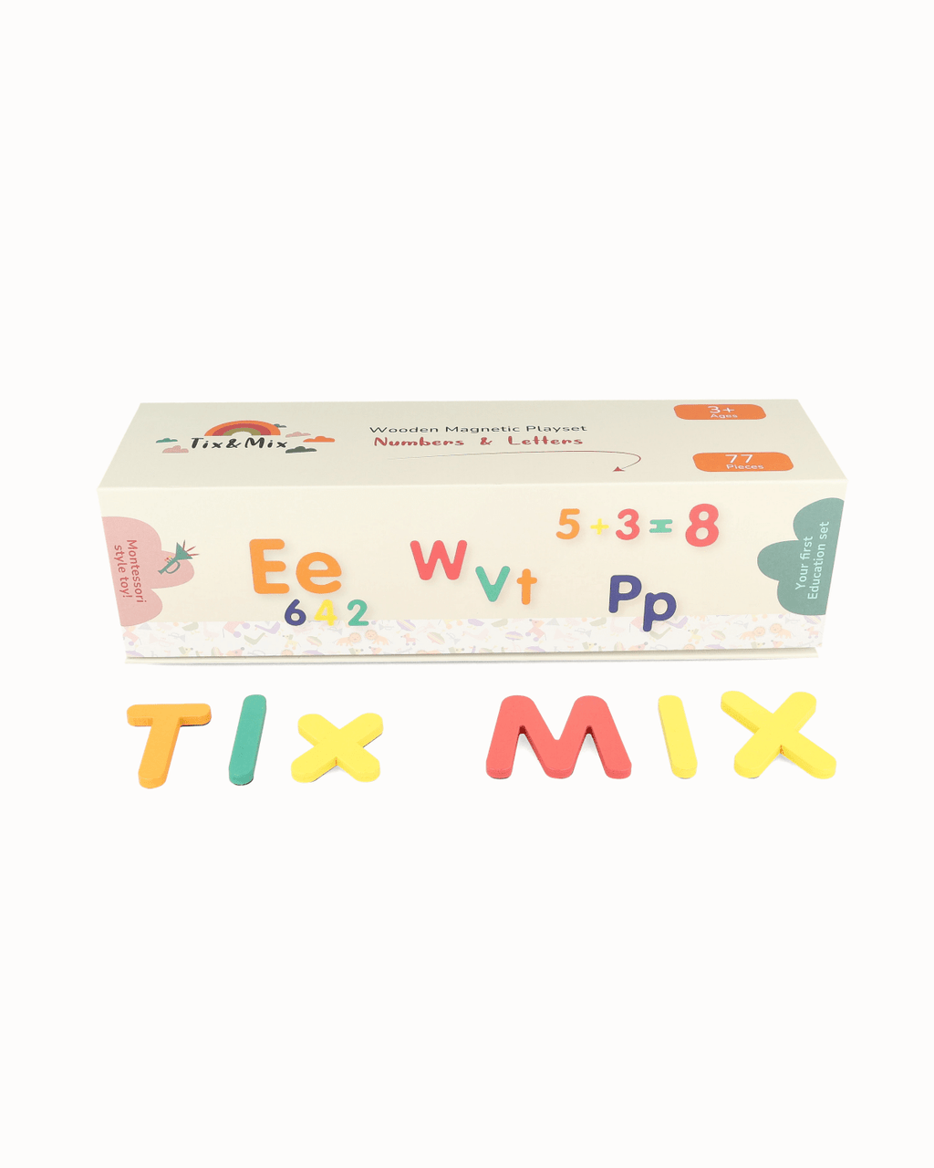 Magnetische letters en cijfers - set van 77 - Magneten en letters Tix&Mix - In den Olifant