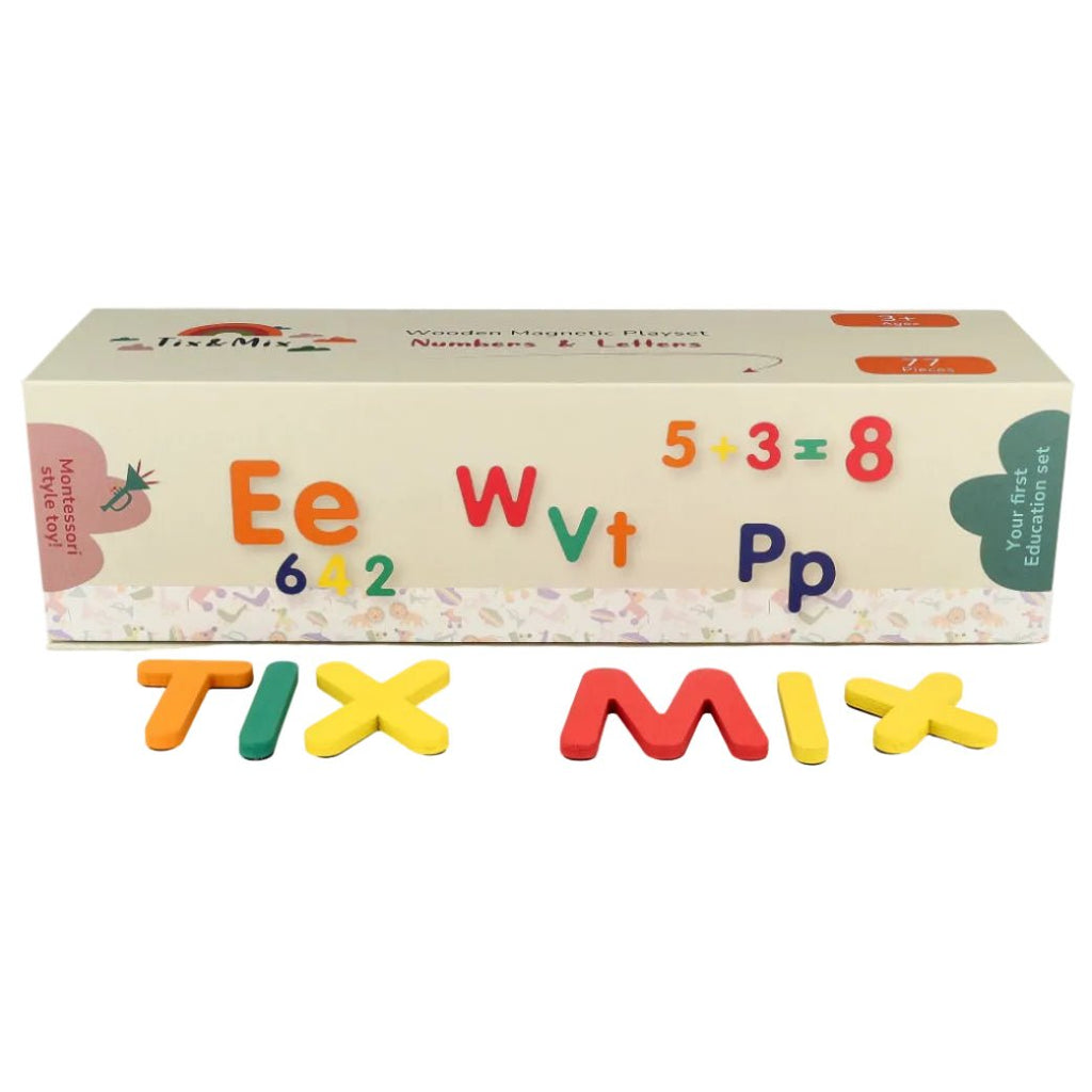 Magnetische letters en cijfers - set van 77 - Magneten en letters Tix&Mix - In den Olifant