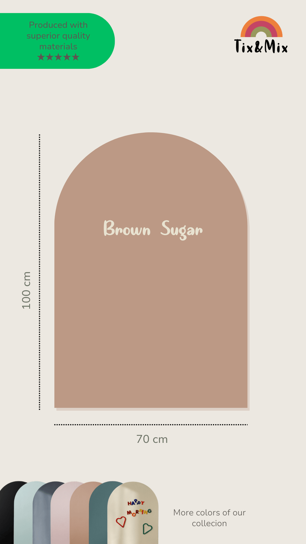 Magnetische muursticker Tix&Mix Brown Sugar + 2 krijtjes - 100 × 70 cm - Muurdecoratie Tix&Mix - In den Olifant