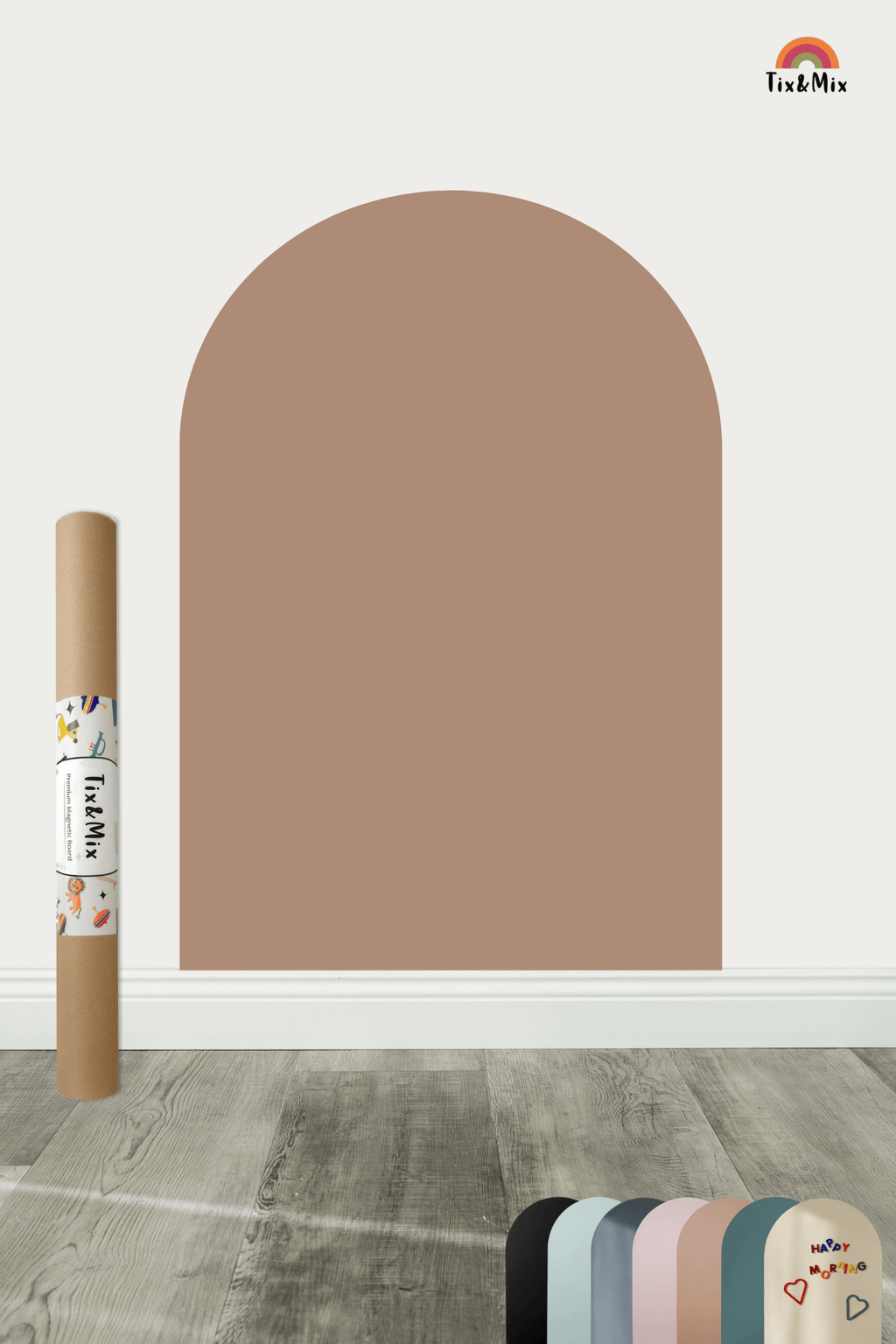 Magnetische muursticker Tix&Mix Brown Sugar + 2 krijtjes - 100 × 70 cm - Muurdecoratie Tix&Mix - In den Olifant