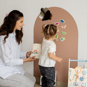Magnetische muursticker Tix&Mix Brown Sugar + 2 krijtjes - 100 × 70 cm - Muurdecoratie Tix&Mix - In den Olifant
