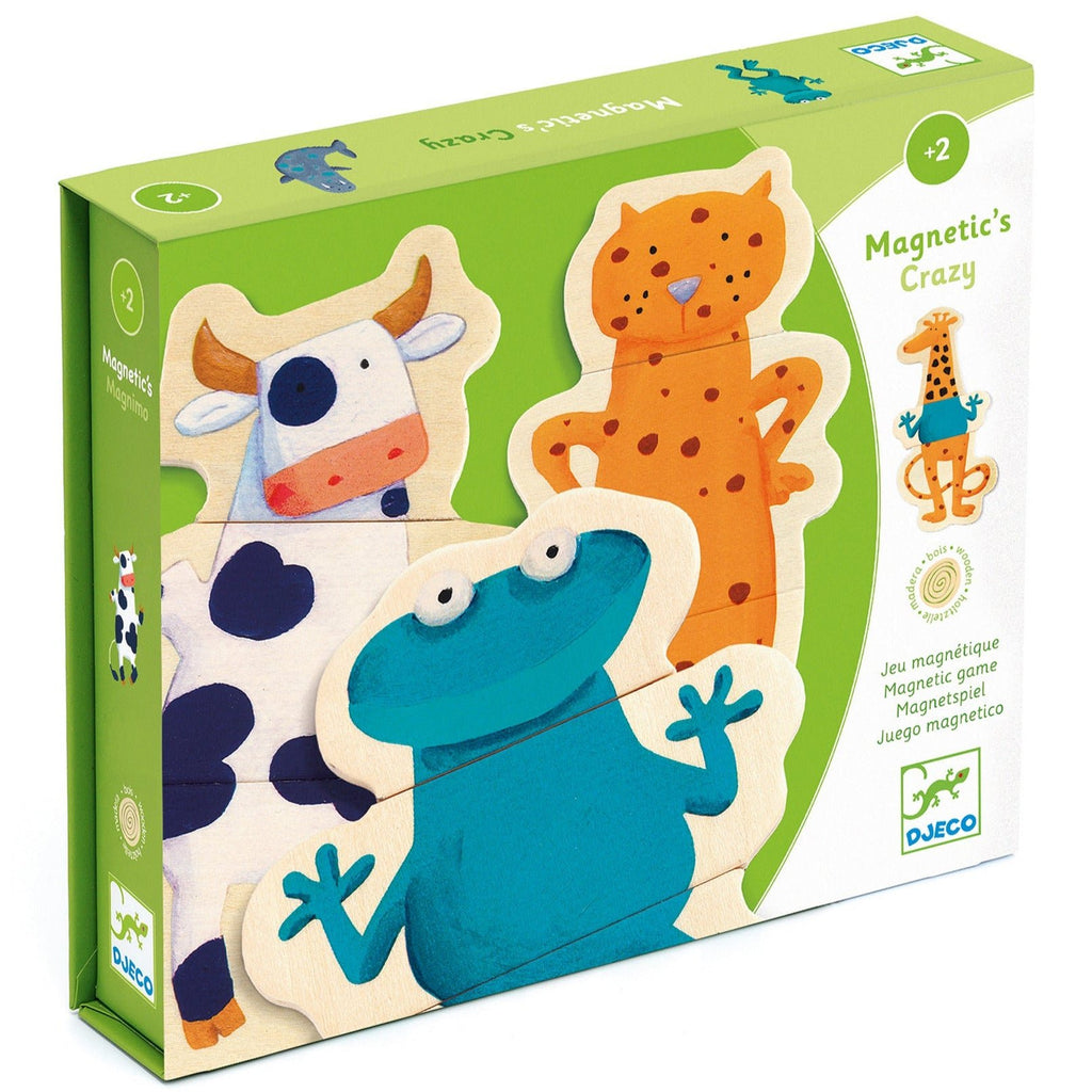 Magnetische Puzzel Gekke Dieren - set van 24 - Magnetische puzzels Djeco - In den Olifant