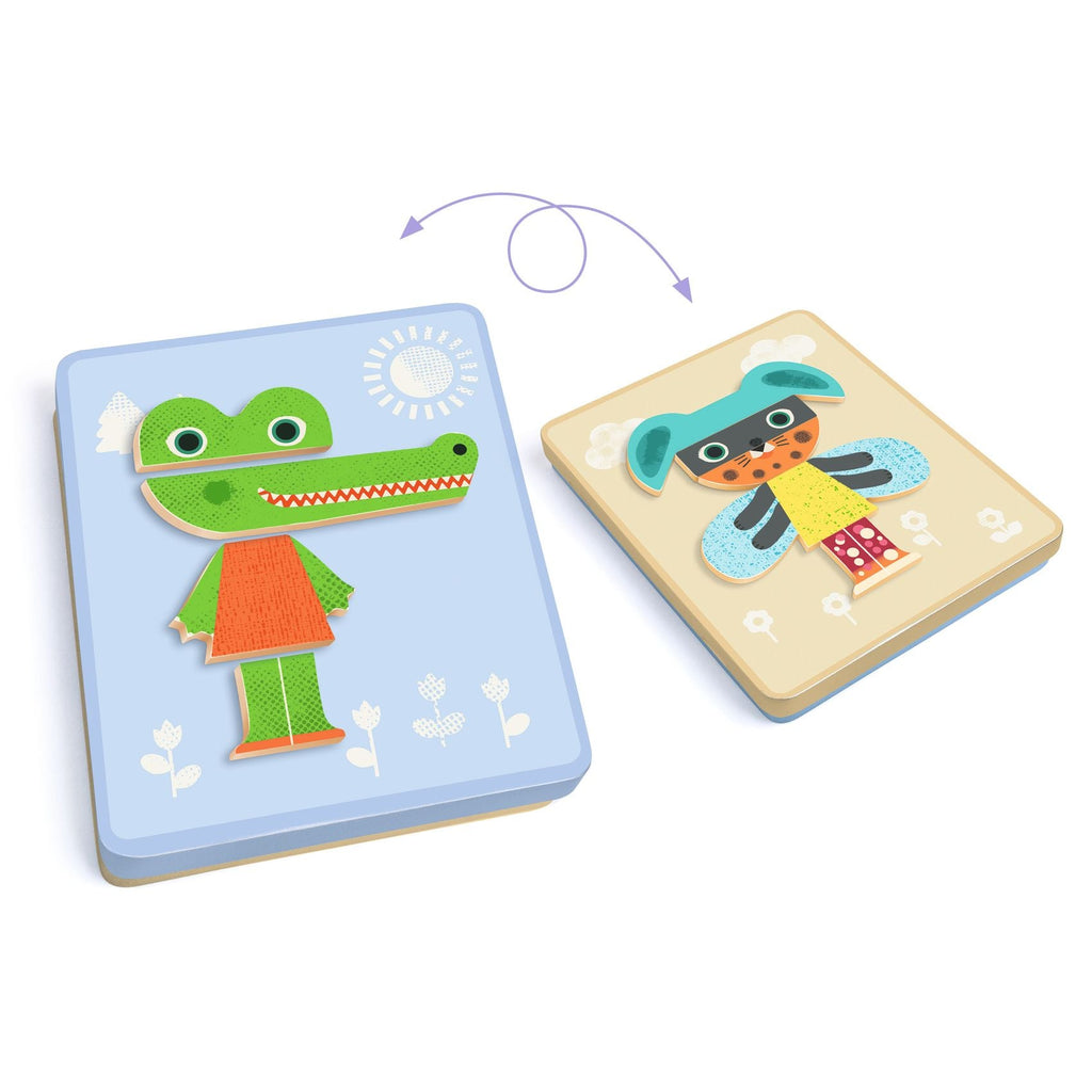 Magnetische puzzel Inzebox Mix Animals - 29 stukjes - Magnetische puzzels Djeco - In den Olifant