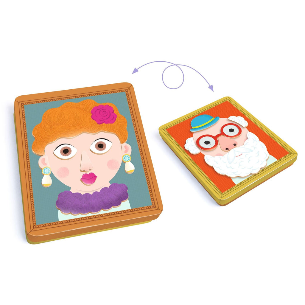 Magnetische Puzzel Inzebox Portraits - 36 stukjes - Magnetische puzzels Djeco - In den Olifant
