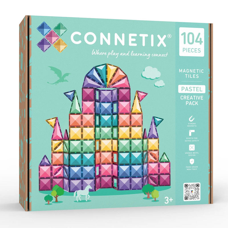 Magnetische tegels Pastel Creative Pack - set van 104 - Magnetische bouwspeelgoed Connetix - In den Olifant