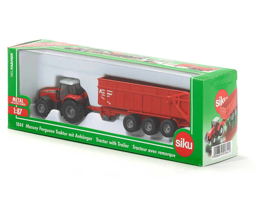 Massey Ferguson tractor met aanhanger 1:87 - Speelvoertuigen Siku - In den Olifant