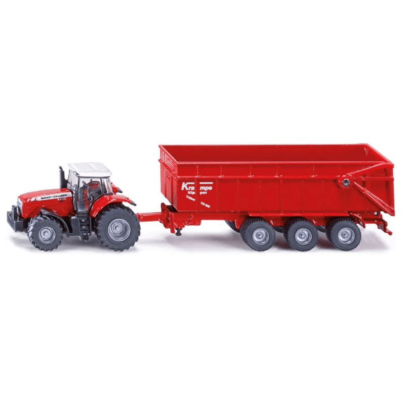 Massey Ferguson tractor met aanhanger 1:87 - Speelvoertuigen Siku - In den Olifant