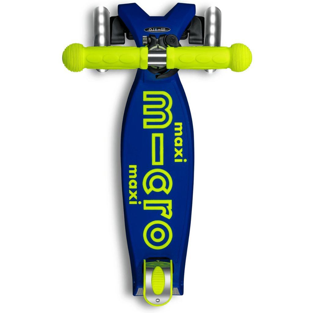 Maxi Micro Deluxe LED blauw geel neon - 5 tot 12 jaar - Steppen Micro Mobility - In den Olifant
