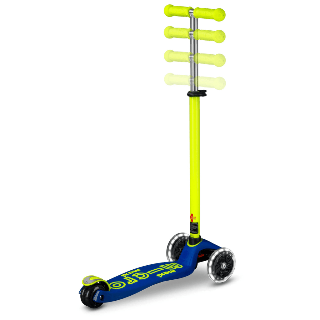 Maxi Micro Deluxe LED blauw geel neon - 5 tot 12 jaar - Steppen Micro Mobility - In den Olifant