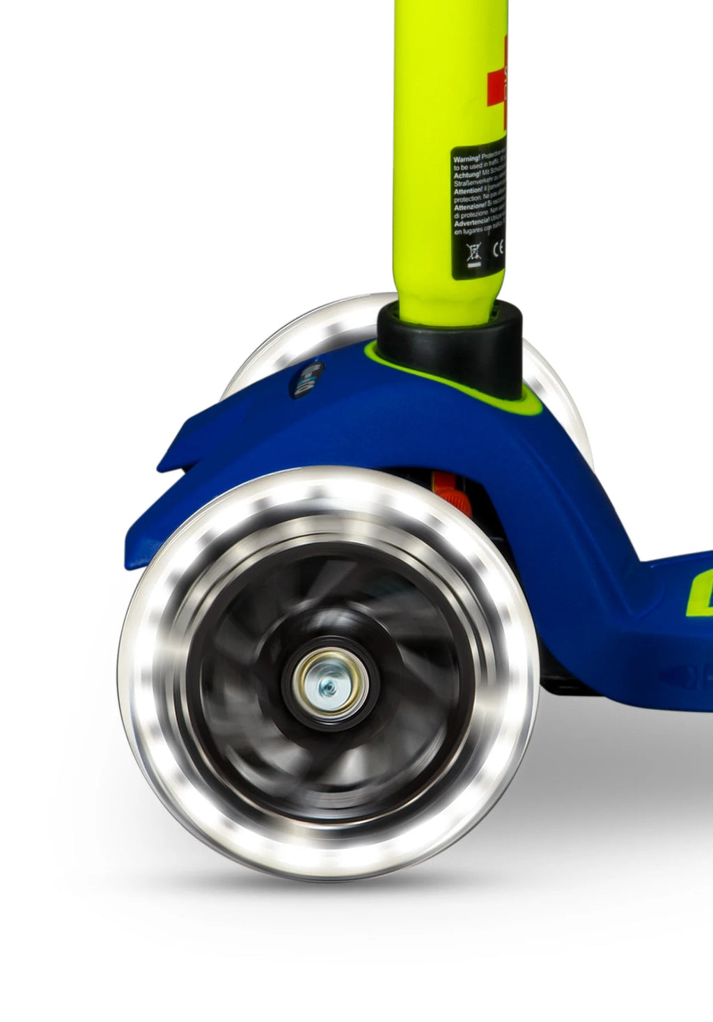 Maxi Micro Deluxe LED blauw geel neon - 5 tot 12 jaar - Steppen Micro Mobility - In den Olifant