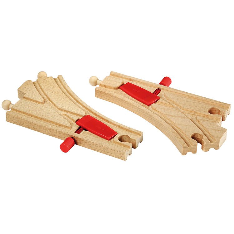 Mechanische spoorwissels - set van 2 - Treinsporen en accessoires Brio - In den Olifant