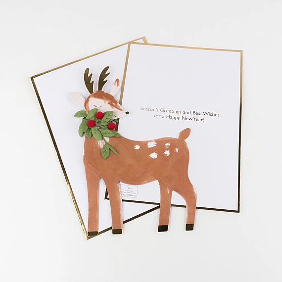 Feestkaart Festive Reindeer Stand Up Christmas Card