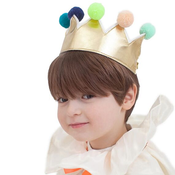 Gold Pompom Crown