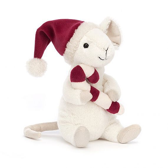 Kerstknuffel Merry Muis Met Suikerstok | 18 Cm