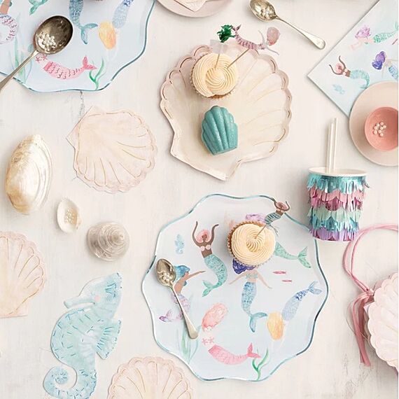 Set Van 8 Borden | Mermaids Swimming Plates