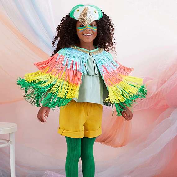 Verkleedset | Parrot Fringed Cape Dress Up