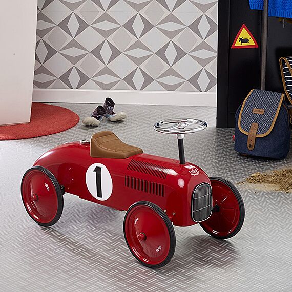 Metalen Loopwagen Vintage Rood - Vierwielers Vilac - In den Olifant