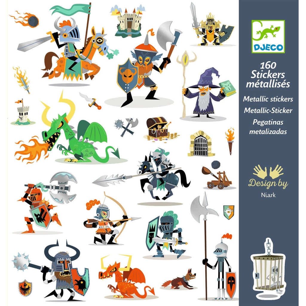 Metallic stickers Ridders - set van 160 - Stickers en stickersets Djeco - In den Olifant