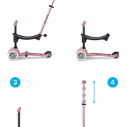 Micro Mini2Grow 4in1 step 2.0 LED roze - Steppen Micro Mobility - In den Olifant