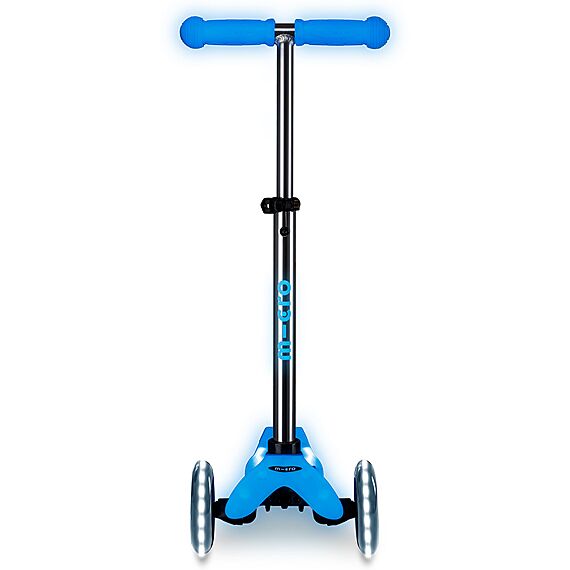 Kinderstep met 3 wielen Mini Micro scooter Deluxe Glow LED Plus Arctic Blue - 2-9 jaar