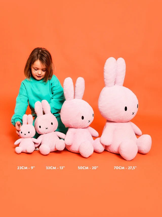 Miffy ECO Corduroy Pink - 70 cm - Konijnen Bon Ton Toys - In den Olifant