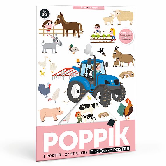 Mini Discovery Poster + 27 Stickers Farm | 3-8 Jaar