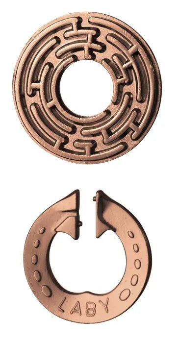 Mini Huzzle Cast Puzzle - Laby***** (Antique Copper) - Breinpuzzels en tangram Eureka - In den Olifant